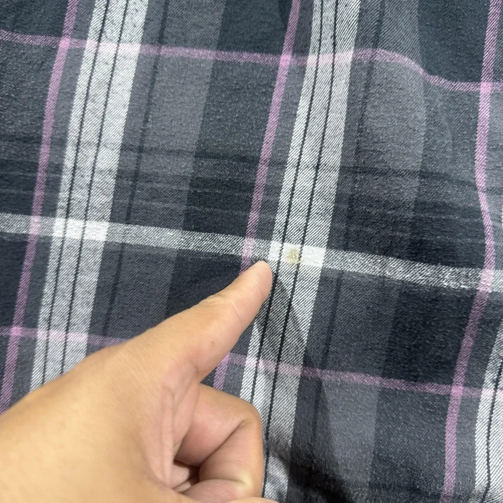 The North Face Shirt Mens Large Black Plaid Long Sleeve Flannel Button Up Casual
